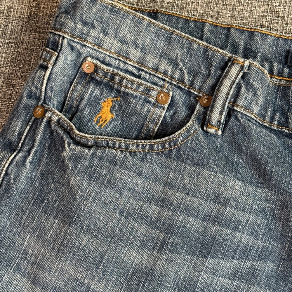 Ralph Lauren Sport Denim Shorts Women Blue Frayed Raw Hem Summer | 12 - Picture 2 of 11